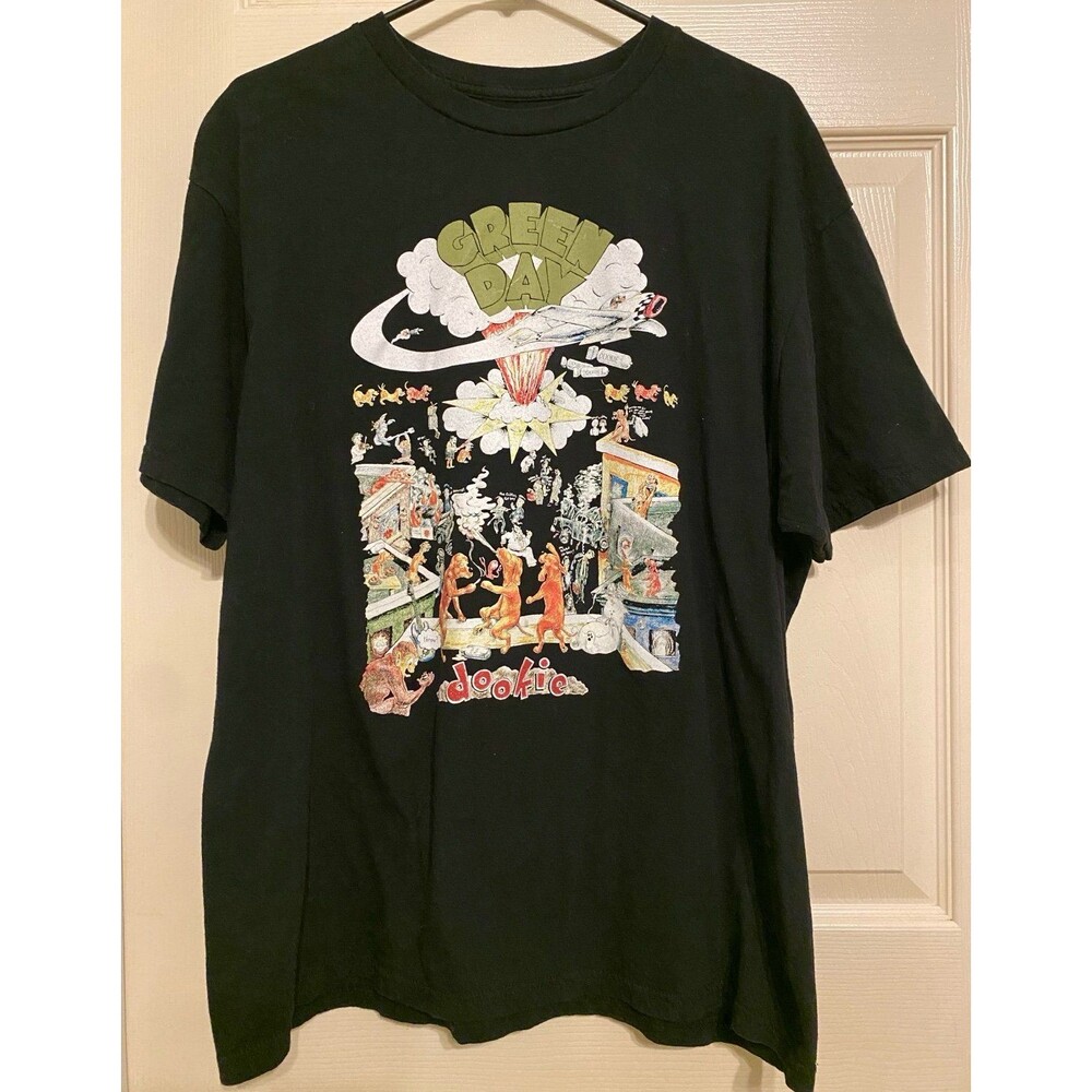 Green Day Dookie Album Cover Graphic T-Shirt Black Mens Size XL Mad Engine